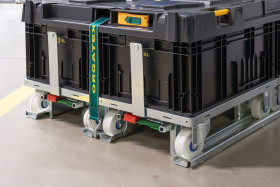Bodenroller auf einer Adapterpalette Bodenroller auf einer Adapterpalette